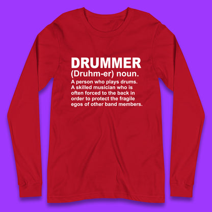 Drummer Long Sleeve T Shirt for Sale