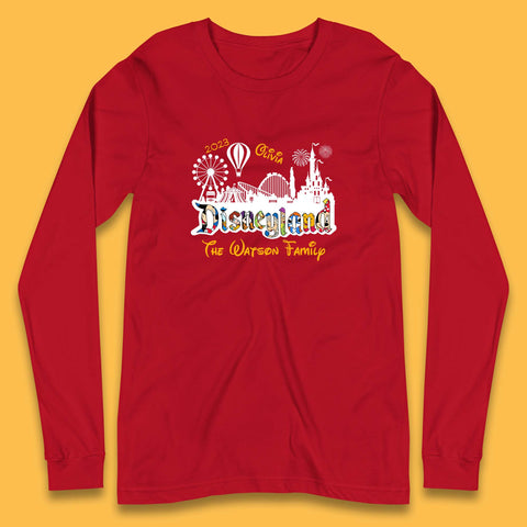 Personalised Disneyland Family Vacation Your Name Disneyland Castle Disneyworld Trip Long Sleeve T Shirt