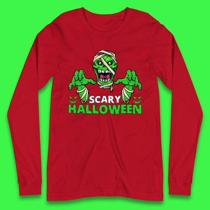 Scary Halloween Skull Zombie Mummy Horror Monster Zombie Hands Scary Vibes Long Sleeve T Shirt
