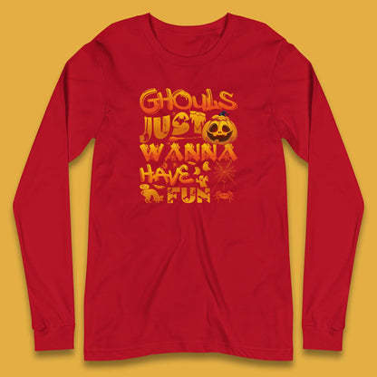 Ghouls Just Wanna Have Fun Halloween Disco Ghost Ghouls Night Out Spooky Season Long Sleeve T Shirt