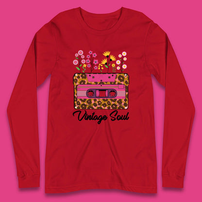 Vintage Soul Western Floral Cassette Tape Retro Wildflower Music Mixtape 80’s 90's Country Music Nostalgia Long Sleeve T Shirt