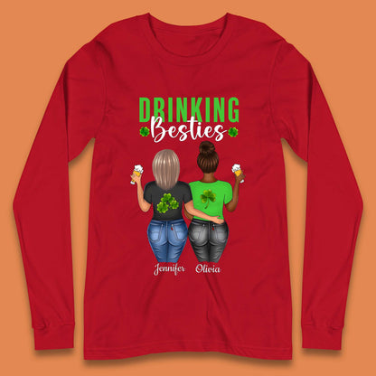 Personalised Drinking Besties Long Sleeve T-Shirt
