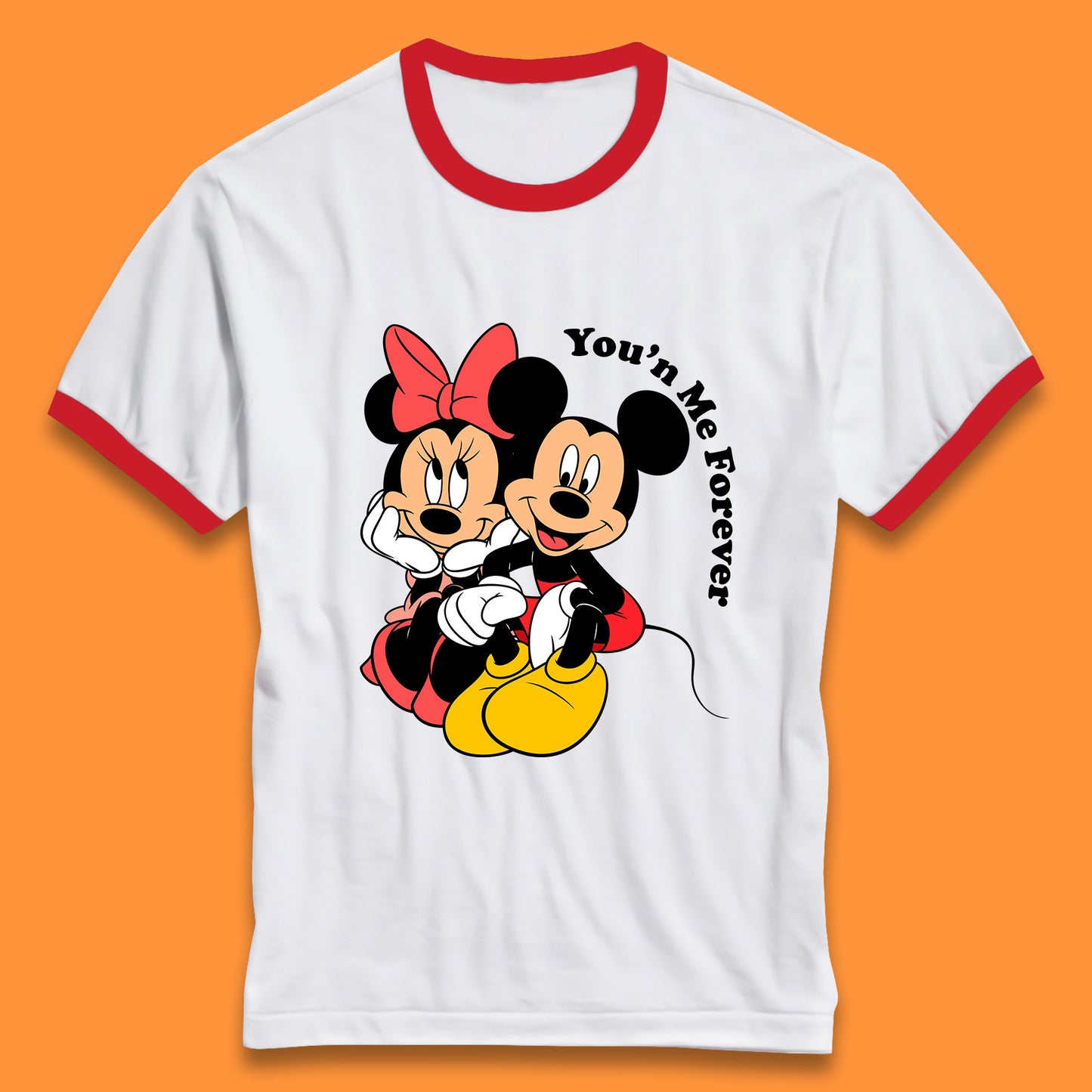 You'n Me Forever Disney Mickey & Minnie Mouse Disneyland Cartoon Characters Disney World Walt Disney Ringer T Shirt