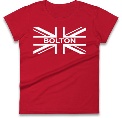 Bolton Union Jack Ladies T Shirt