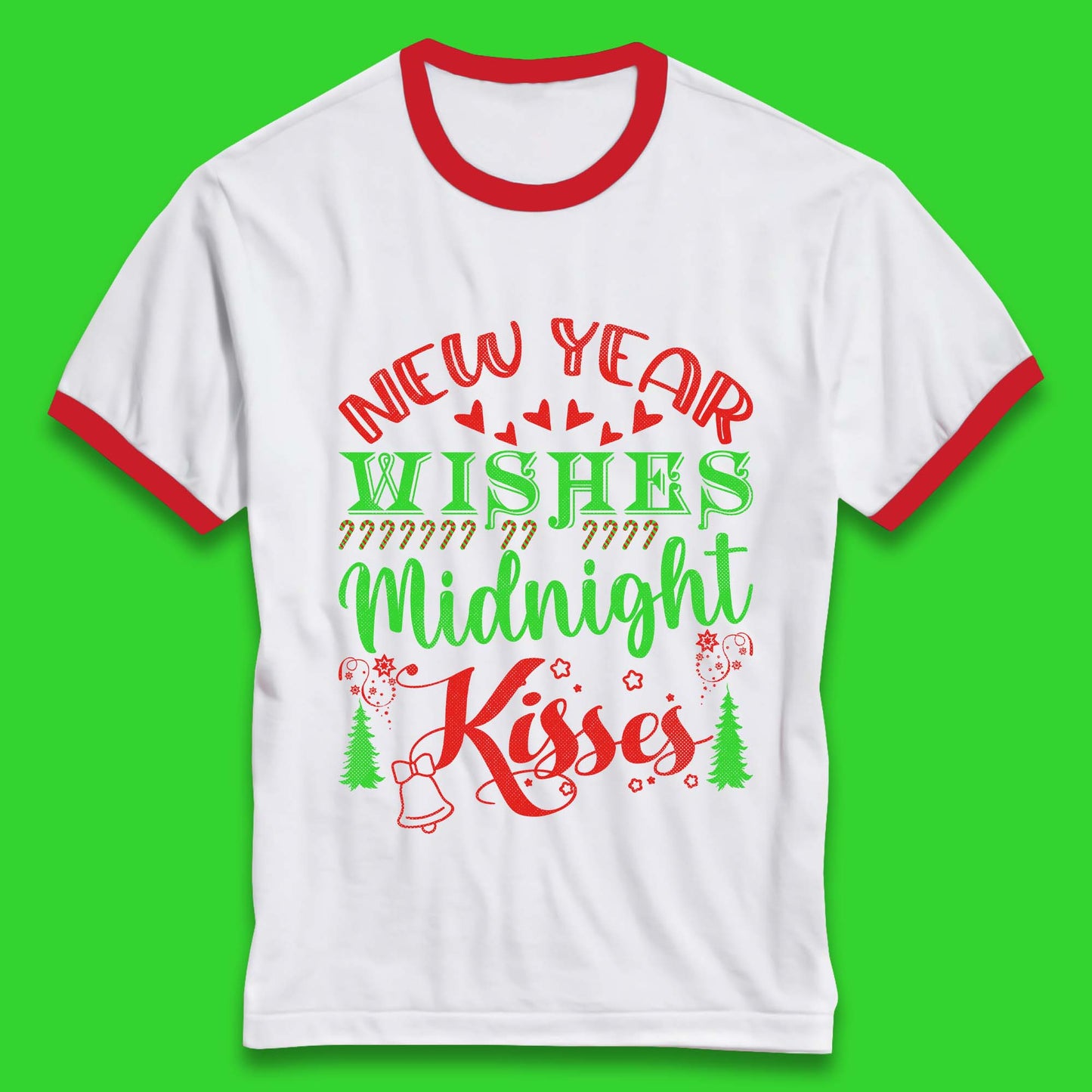 new year wishes christmas ringer t shirt