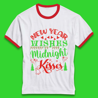 new year wishes christmas ringer t shirt