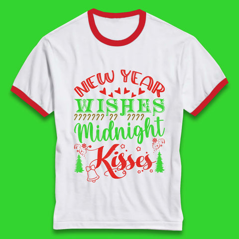 New Year Wishes Midnight Kisses Ringer T-Shirt