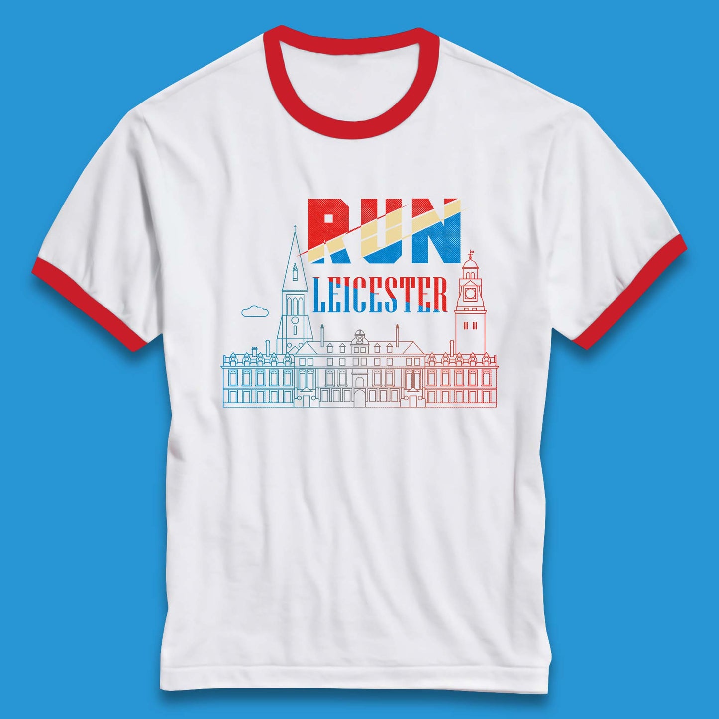 Run Leicester Festival - Souvenir Race Leicester Running Ringer T Shirt
