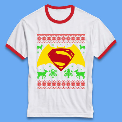 Batman V Superman Christmas Ringer T-Shirt