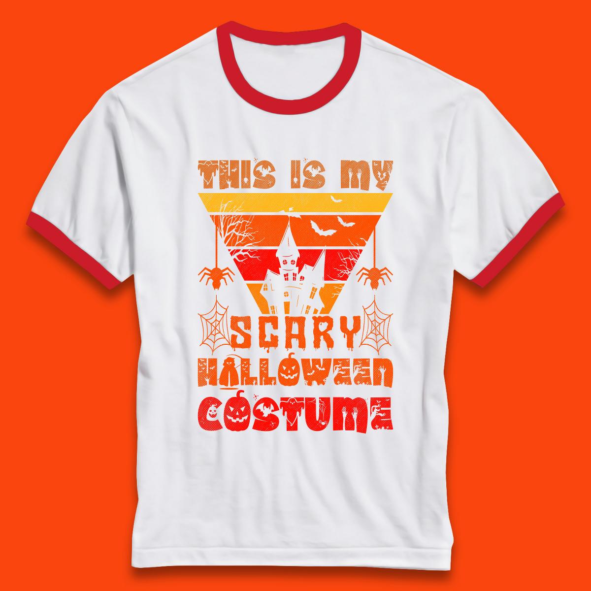This Is My Scary Halloween Costume Spooky Haunted House Creepy Halloween Ringer T Shirt