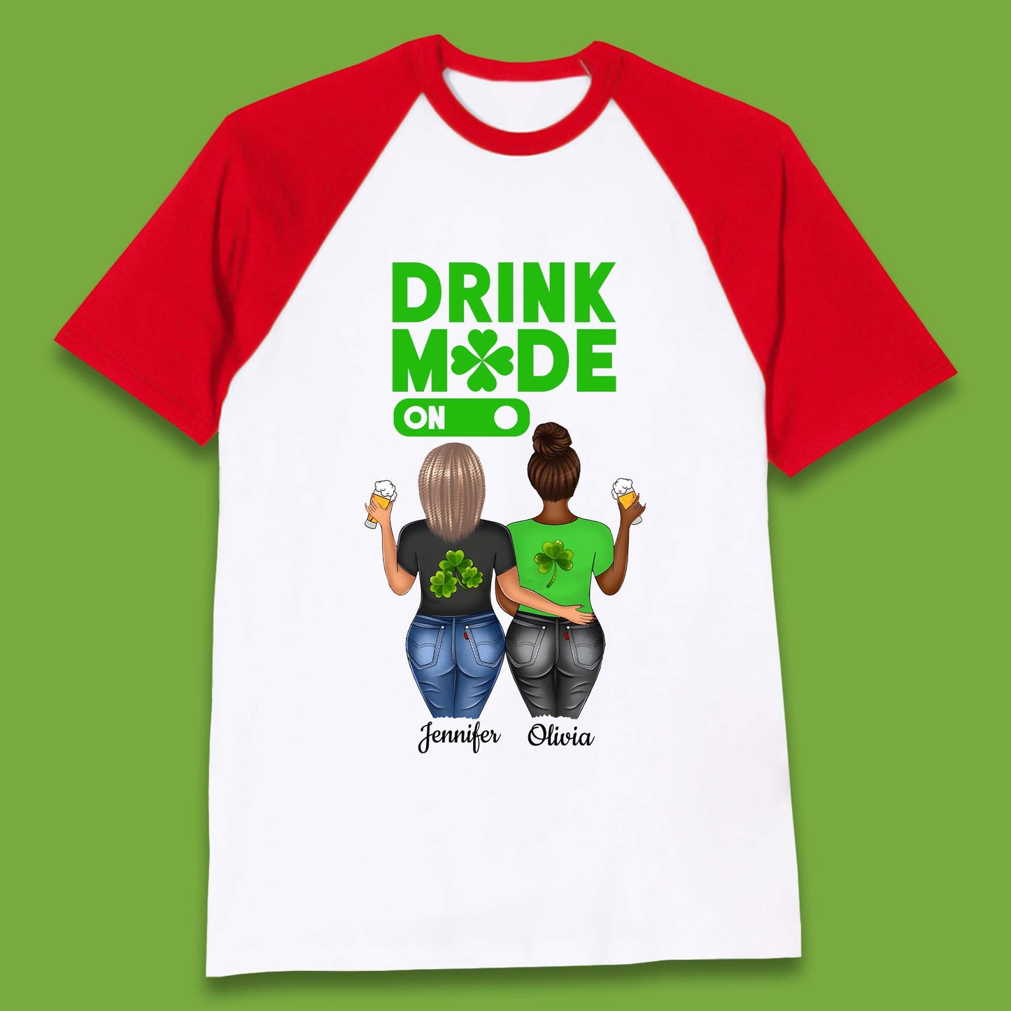 Personalised Drink Mode On Baseball T-Shirt