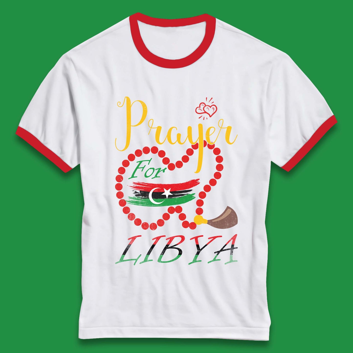 Prayer For Libya Help Libya Flood Solidarity Stand With Libya Ringer T Shirt