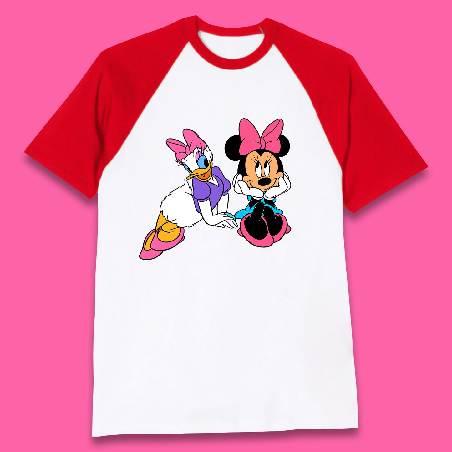 Cute Disney Minnie Mouse and Daffy Duck Best Friends Magic Kingdom Holiday Disney Best Friends Cartoon Character Disneyland Vacation Trip Baseball T Shirt