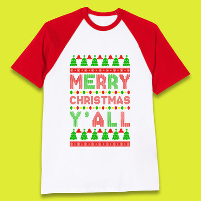 merry christmas y'all baseball t-shirt