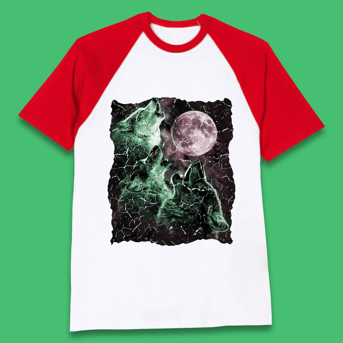 Three Wolf Howling At Moon Wild Free Wolves Three Wolf Dog Animal The Mountain Baseball T Shirt