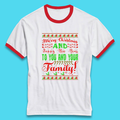 merry christmas family ringer t shirt