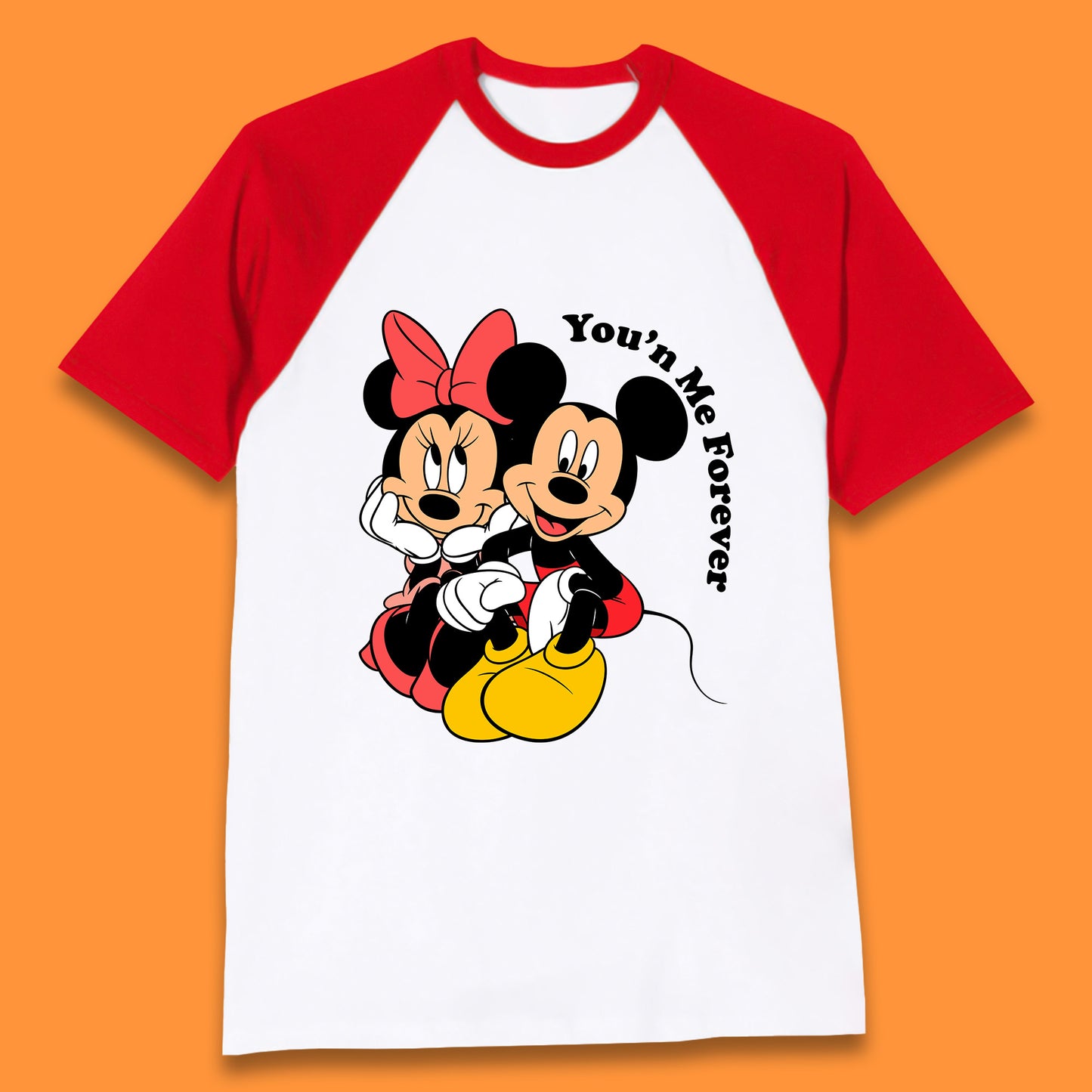 You'n Me Forever Disney Mickey & Minnie Mouse Disneyland Cartoon Characters Disney World Walt Disney Baseball T Shirt