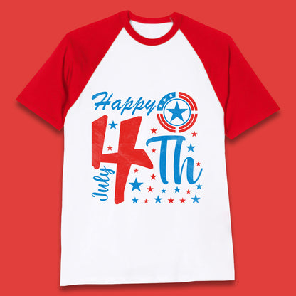Happy 4th July United States Of America Independence Day Patriotic Celebration Fourth Of July Baseball T Shirt