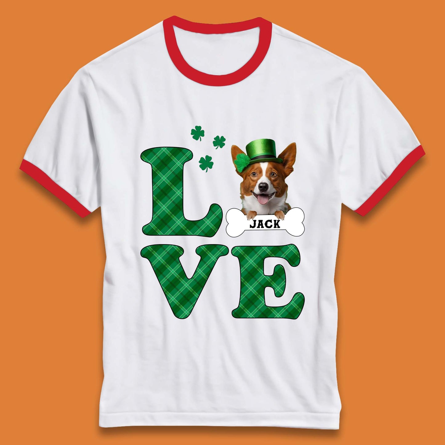 Personalised Love St. Patrick's Dog Ringer T-Shirt
