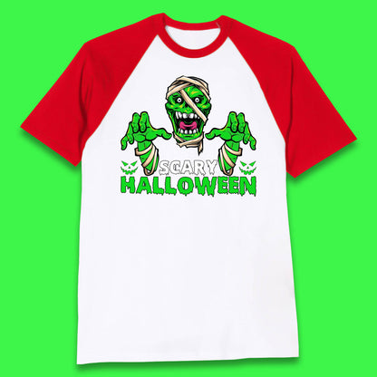 Scary Halloween Skull Zombie Mummy Horror Monster Zombie Hands Scary Vibes Baseball T Shirt