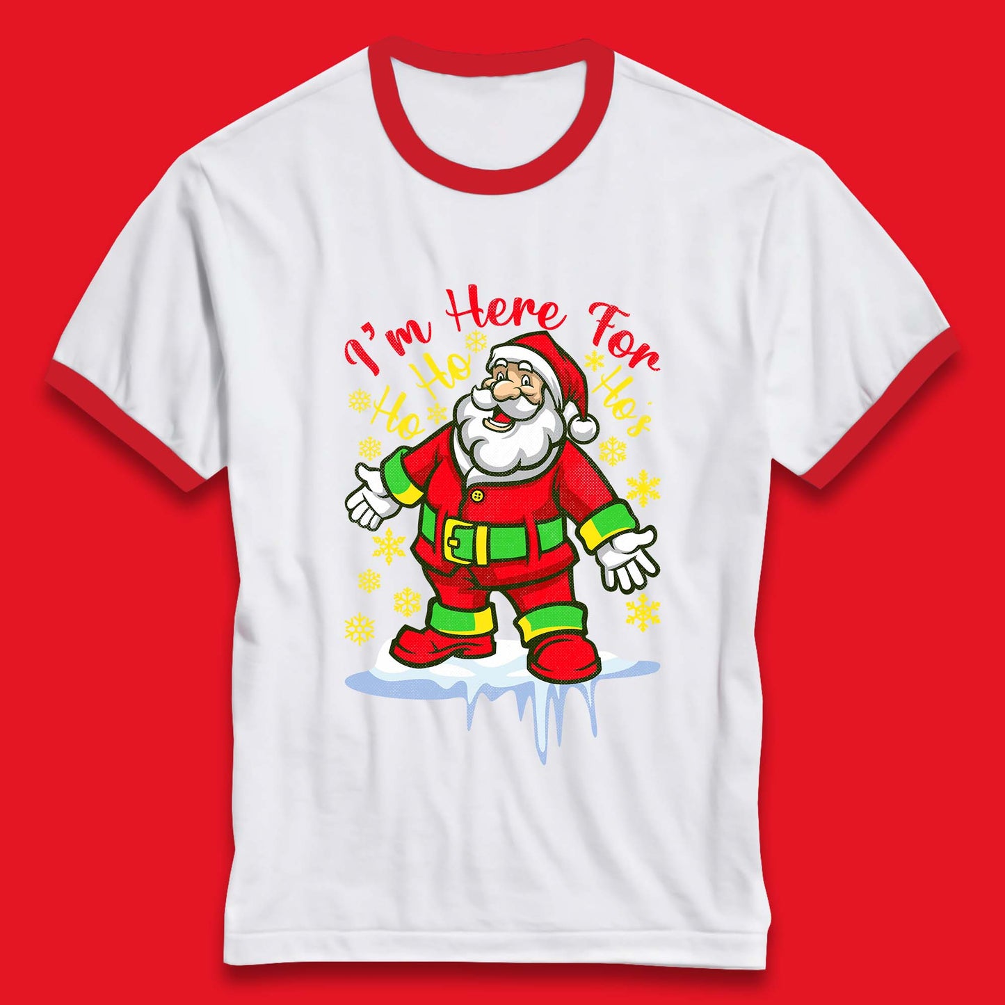 santa claus christmas ringer t shirt