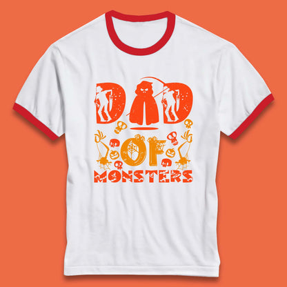 Dad Of Monsters Halloween Spooky Dad Dadster Halloween Costume Ringer T Shirt