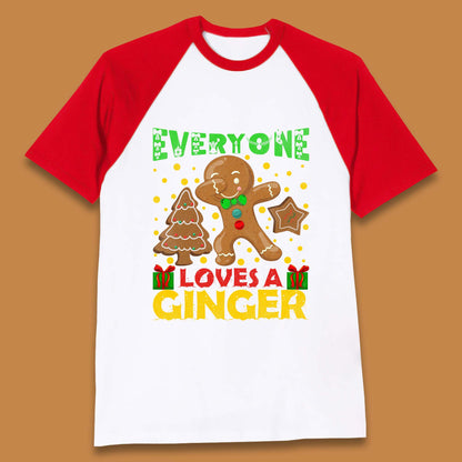 Dabbing Gingerbread Christmas Baseball T-Shirt