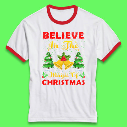 believe in the magic of christmas ringer t shirt