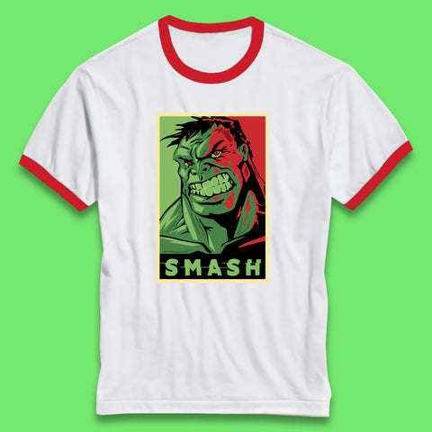 Marvels Avengers The Incredible Hulk Angry Face Smash Hulk Giant Man Hulk Superhero Movie Character Ringer T Shirt