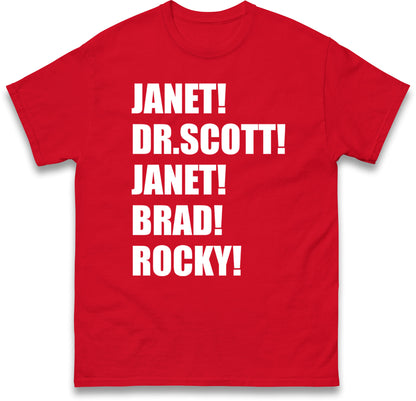 Janet! Dr. Scott! Janet! Brad! Rocky! T Shirt