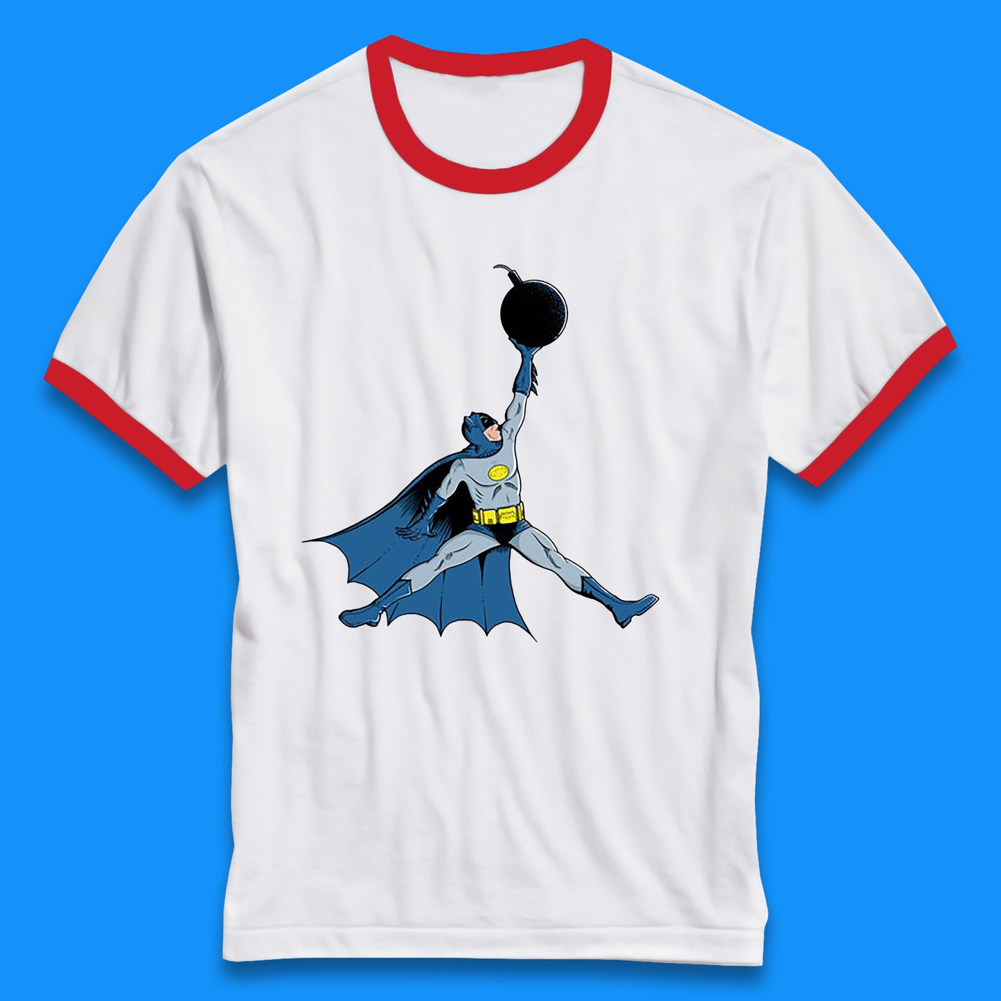Superhero Batman Jordan Spoof DC Comics Action Adventure Movie Character Ringer T Shirt