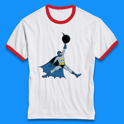 Superhero Batman Jordan Spoof DC Comics Action Adventure Movie Character Ringer T Shirt