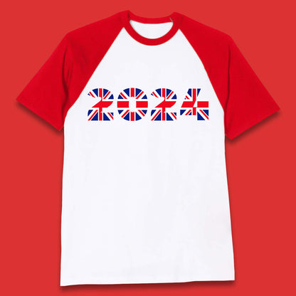 New Year 2024 UK Flag Baseball T-Shirt