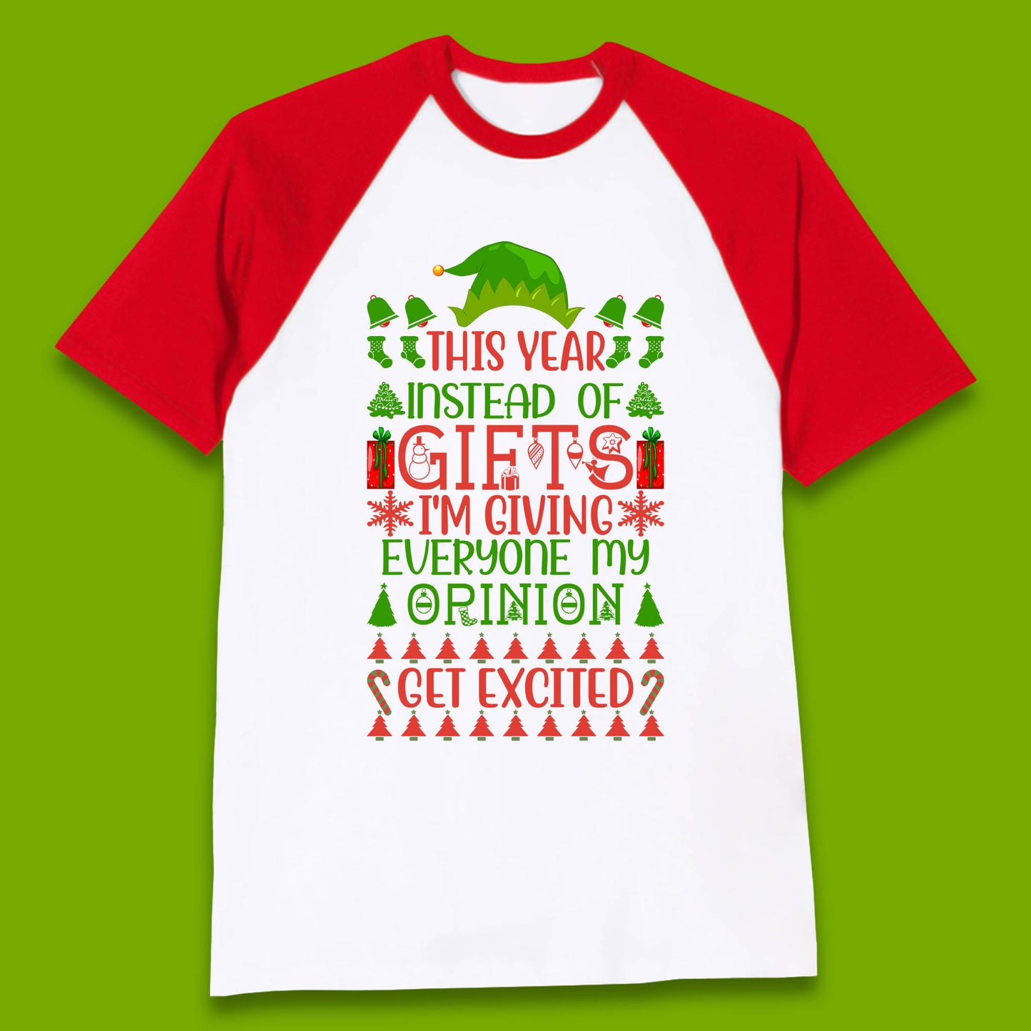 chirstmas elf baseball t shirt