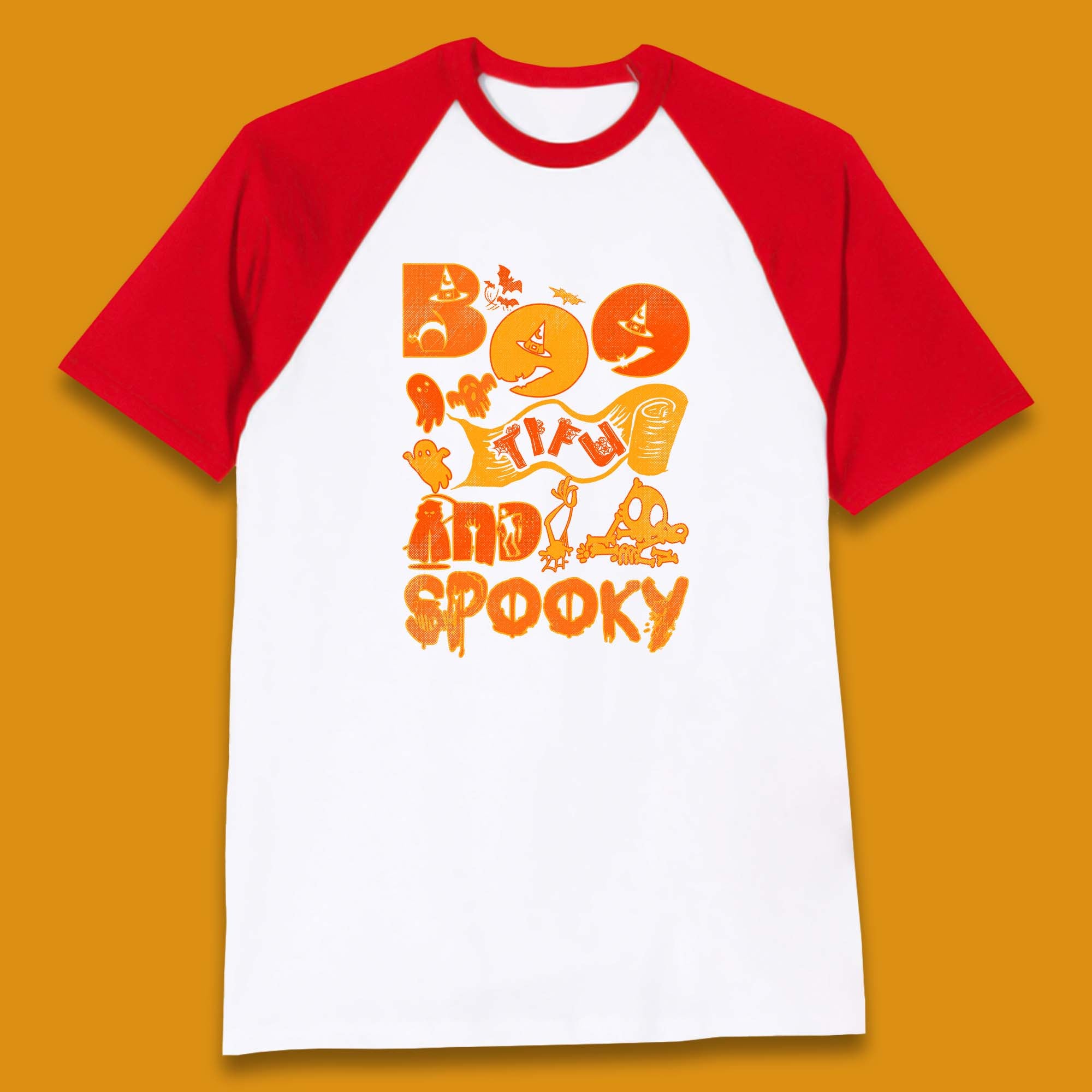 Boo Tiful and Spooky Halloween Horror Scary Boo Ghost Spooky Season Baseball T Shirt