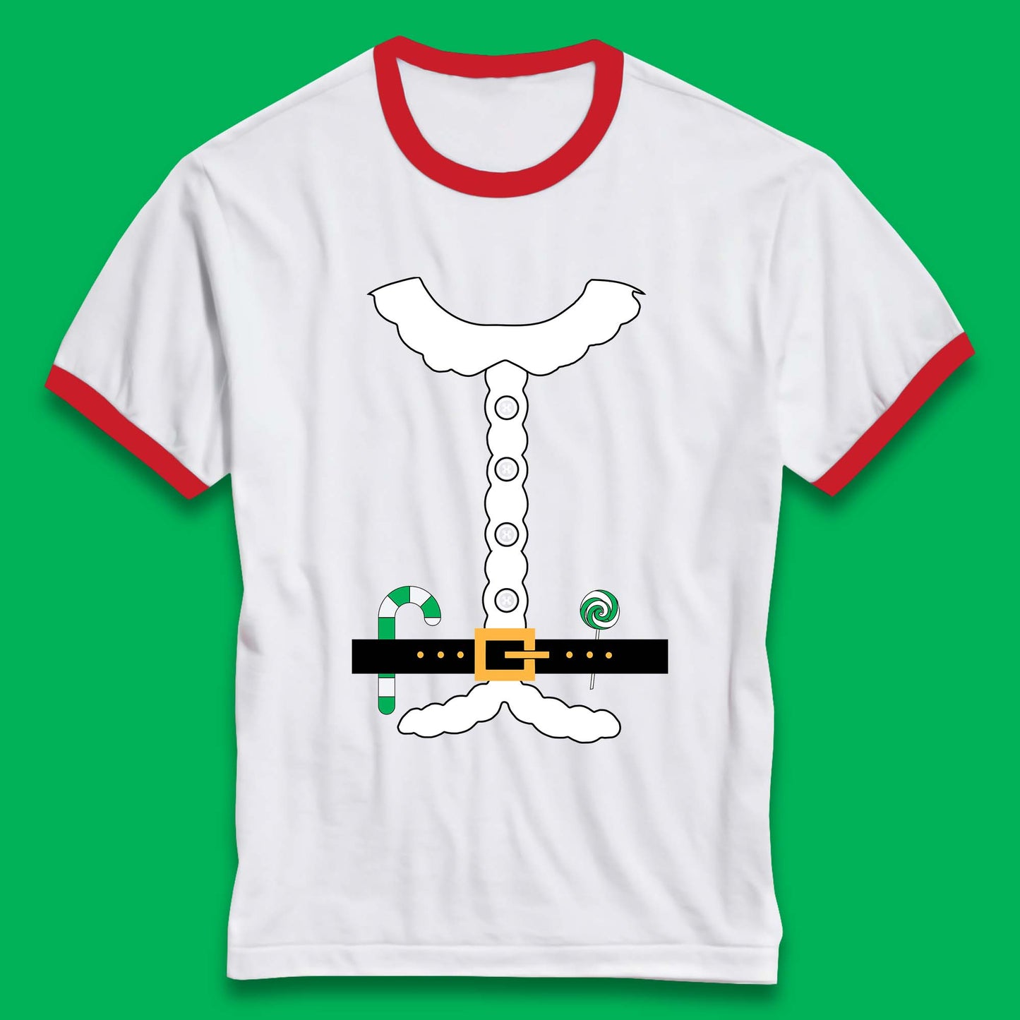 santa claus costume ringer t shirt