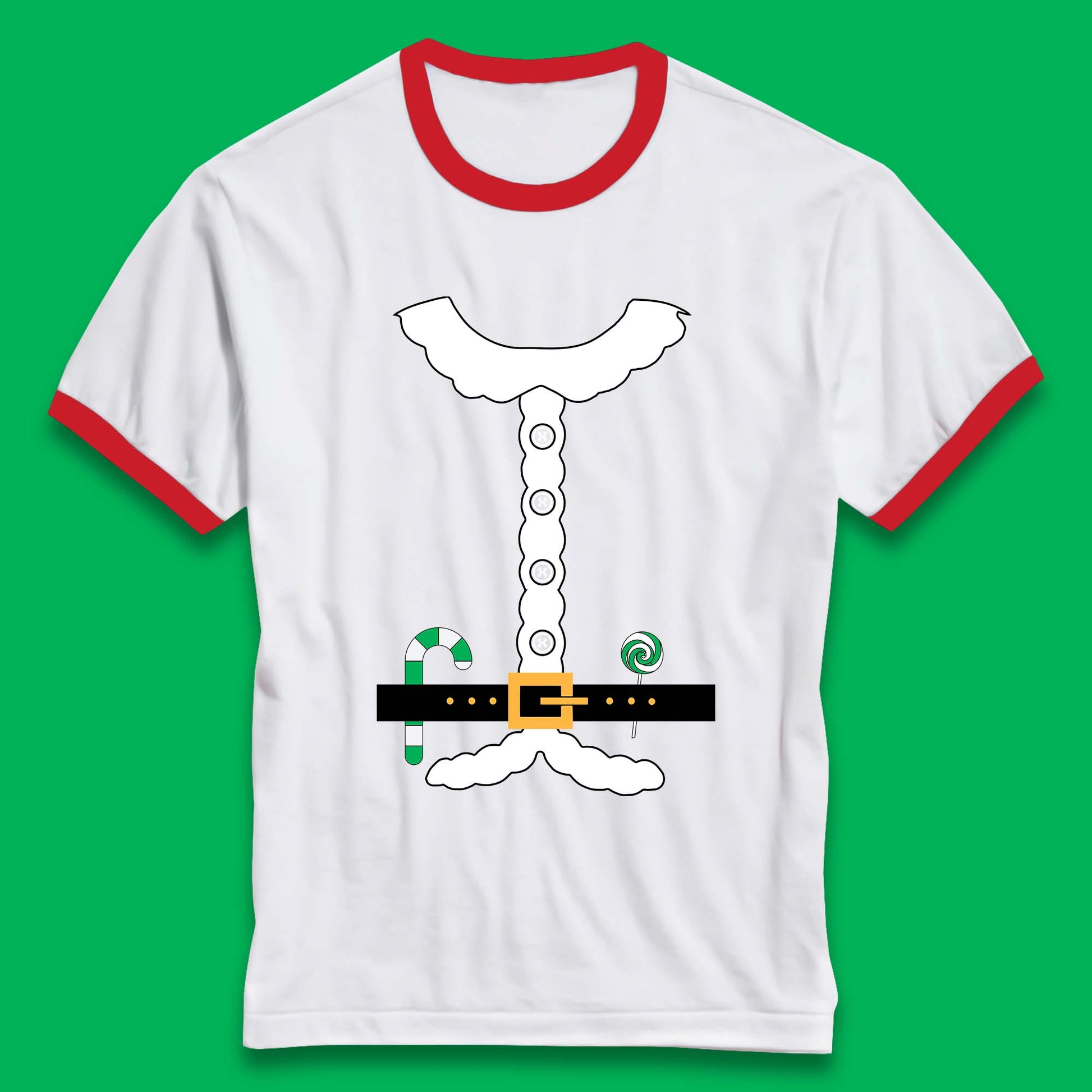 santa claus costume ringer t shirt