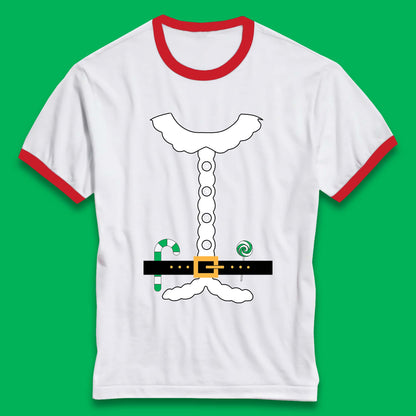 santa claus costume ringer t shirt