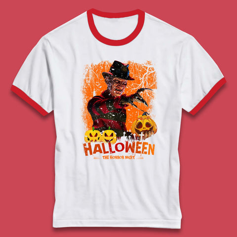 Halloween The Horror Night Freddy Krueger Horror Movie Character Serial Killer Ringer T Shirt