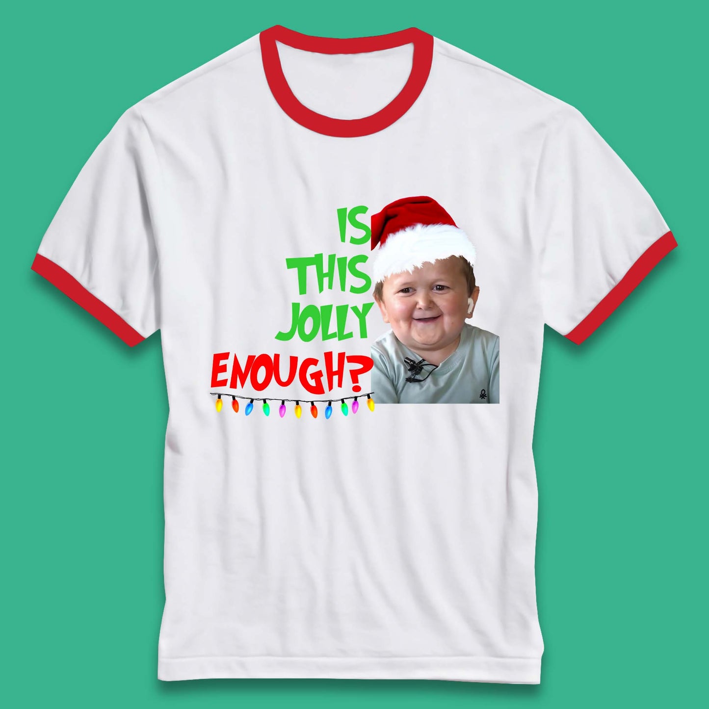 Jolly Enough Hasbulla Christmas Ringer T-Shirt