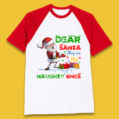 dear santa baseball t shirt