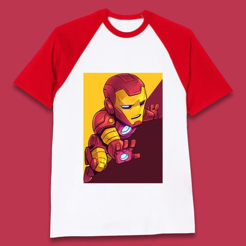Flying Chibi Iron Man Superhero Marvel Avengers Comic Book Character Iron-Man Marvel Comics Baseball T Shirt