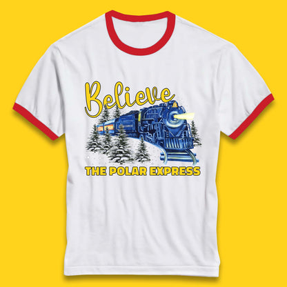 Believe The Polar Express Christmas Train Ringer T-Shirt