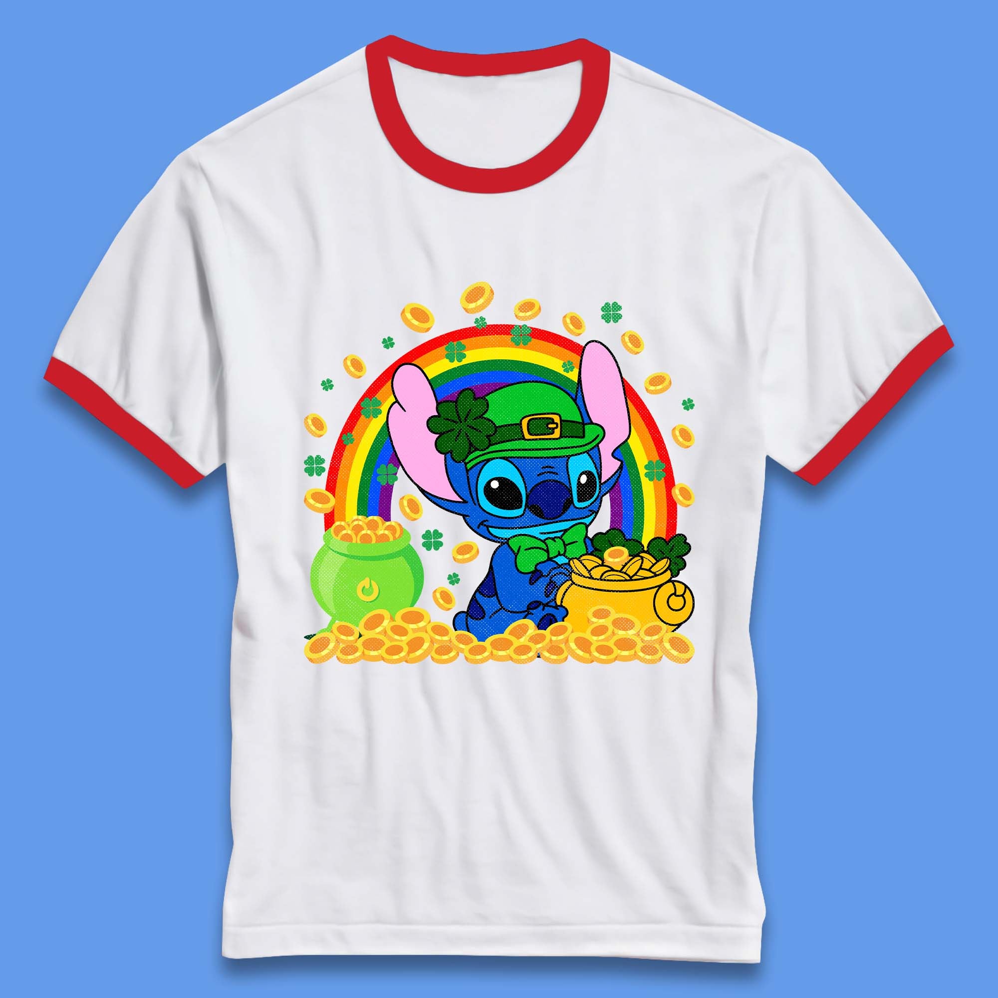 Disney Stitch St Patrick's Day Ringer T-Shirt