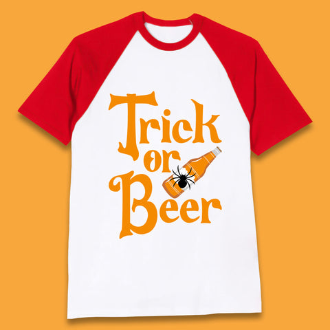 Trick Or Beer Halloween Drinking Beer Lover Drinker Halloween Party Baseball T Shirt