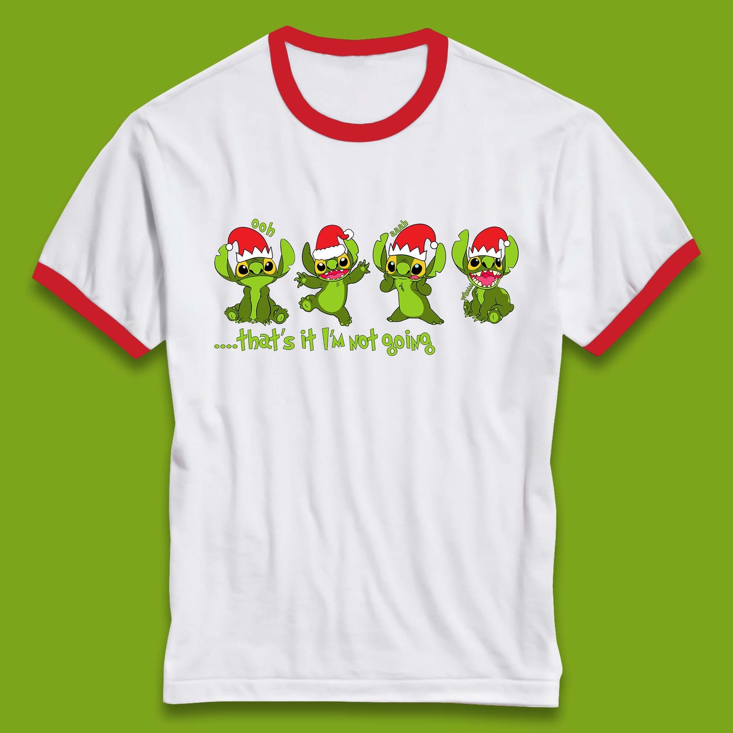 Grinch Stitch Christmas Ringer T-Shirt