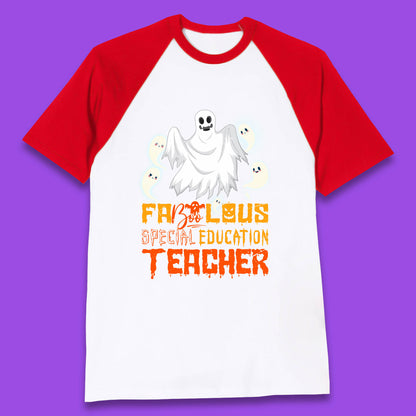 Fabolous Special Education Teacher Halloween Fabulous Spooky Ghost Teacher Baseball T Shirt