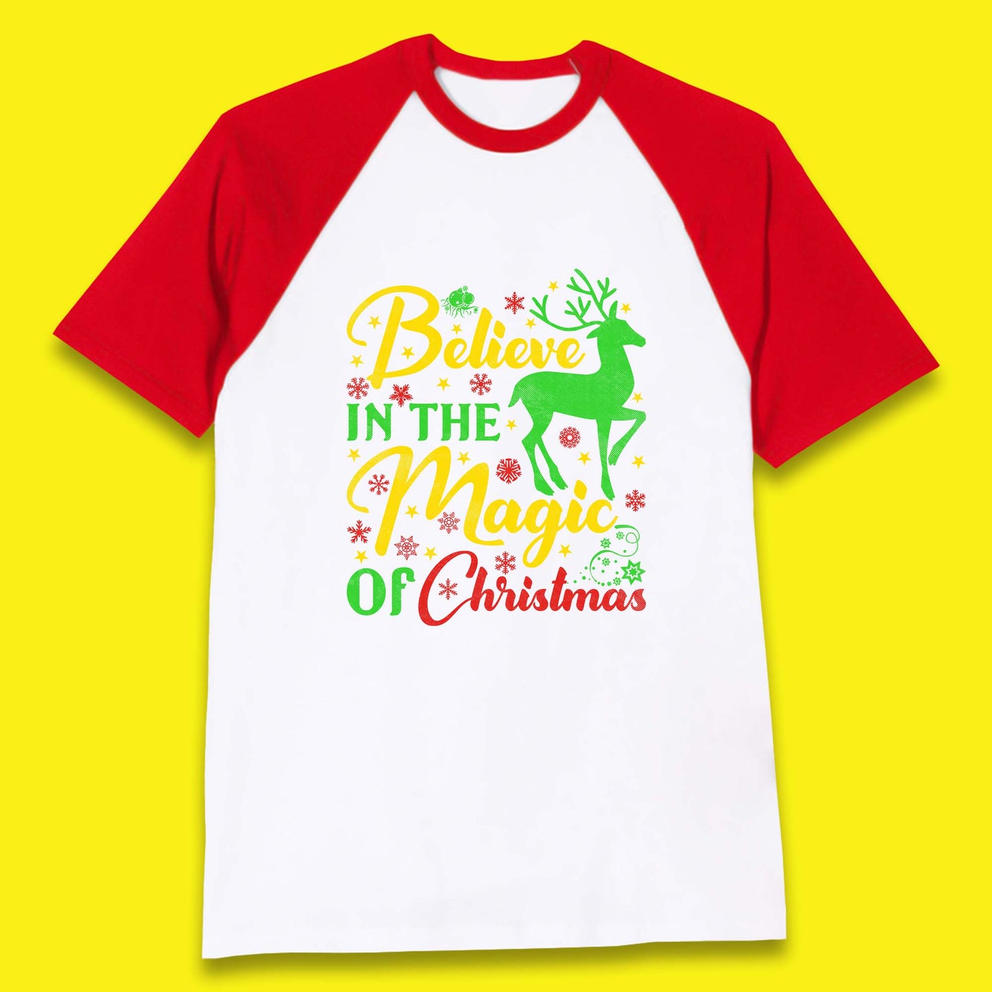 believe in the magic of christmas reindeer t shirt