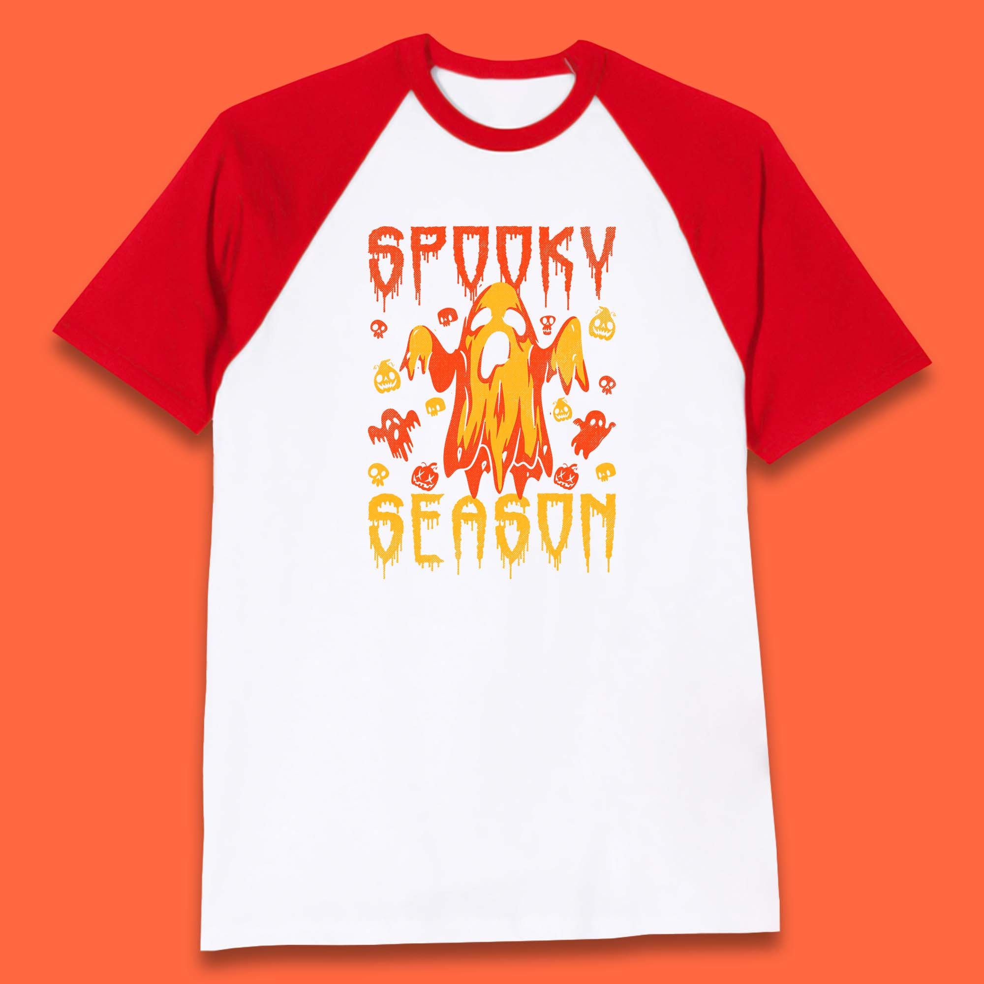 Spooky Season Halloween Ugly Scary Boo Ghost Halloween Vibes Baseball T Shirt