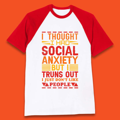 Social Anxiety Baseball T-Shirt